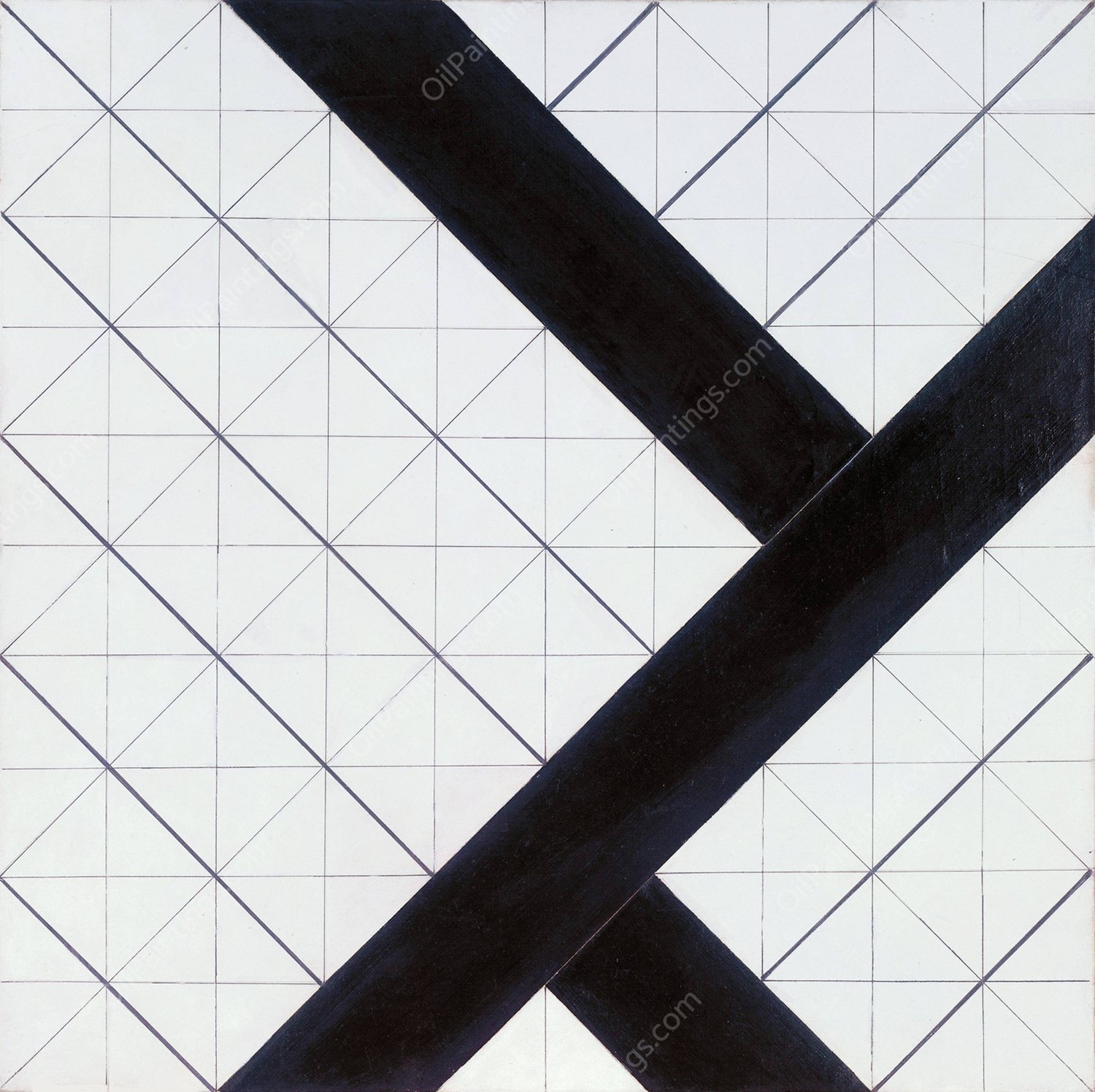 Counter-Composition VI by Theo Van Doesburg - Hand-Painted Oil Painting Reproduction