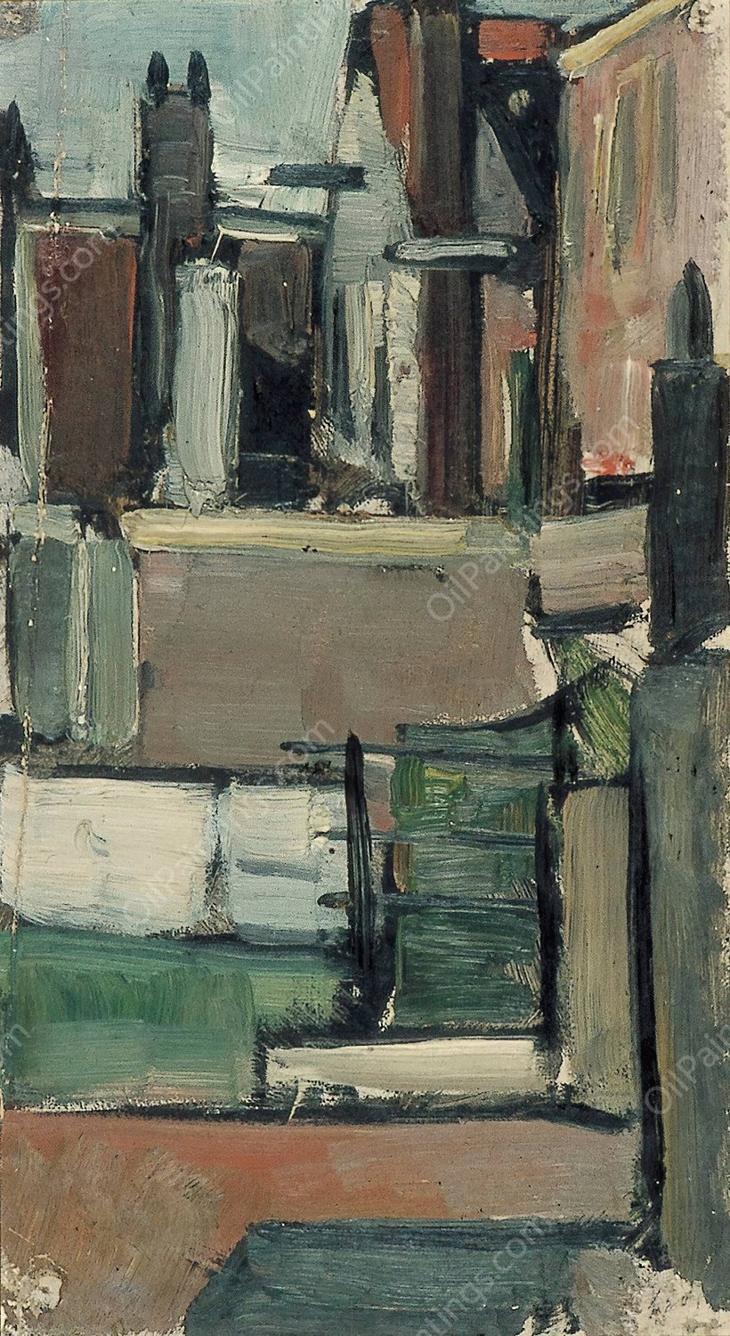 Houses  by Theo Van Doesburg - Hand-Painted Oil Painting Reproduction