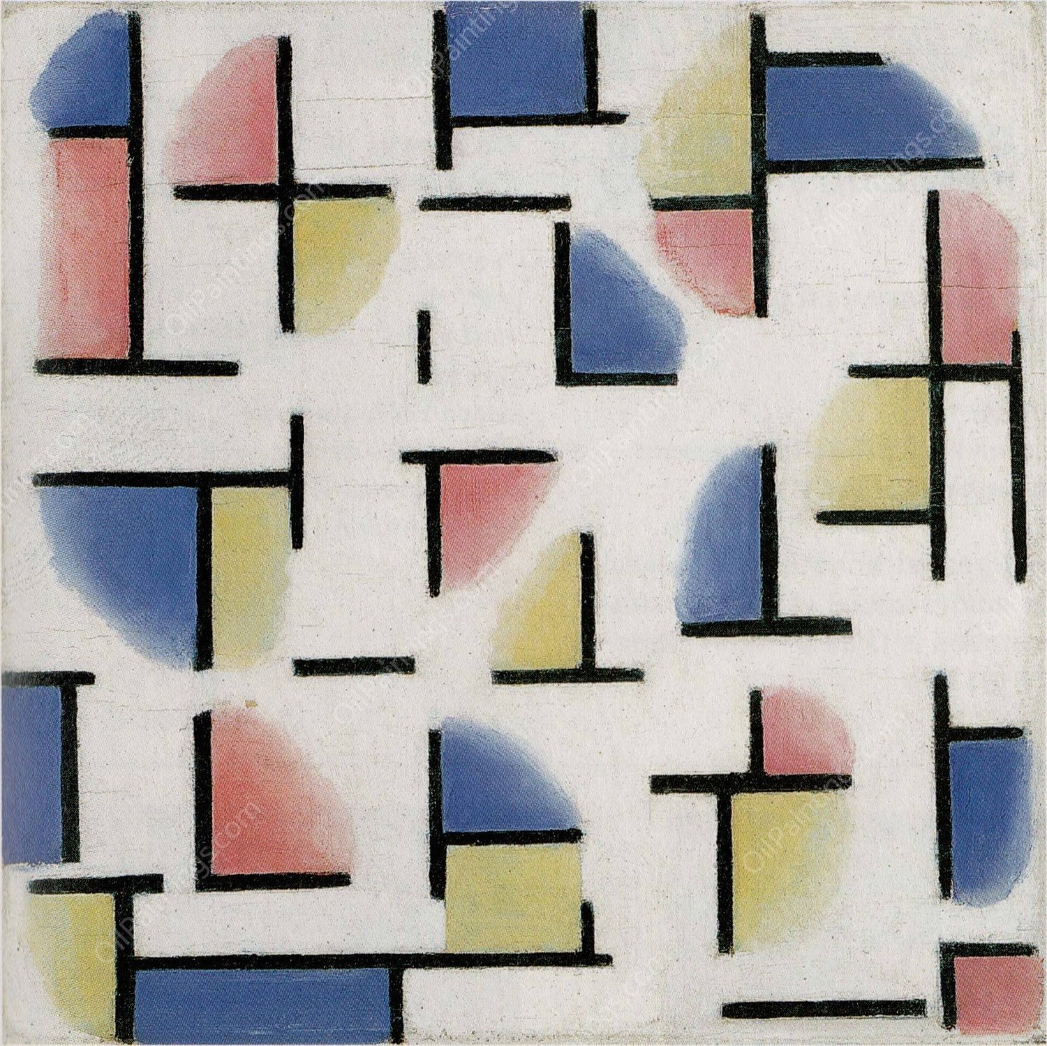 Variation on Composition XIII  by Theo Van Doesburg - Hand-Painted Oil Painting Reproduction