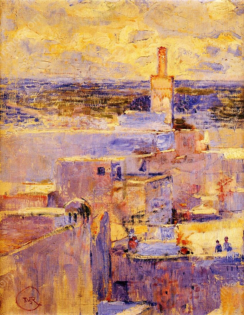 View of Meknes, Morocco by Theo Van Rysselberghe - Hand-Painted Oil Painting Reproduction