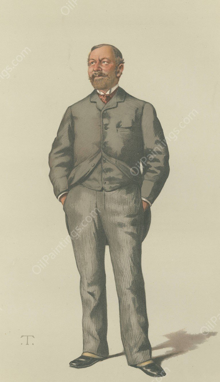 Politicians - Vanity Fair. 'Brighton'. Mr. William Thackerey Marriot. 24 March 1883  by Theobald Chartran - Hand-Painted Oil Painting Reproduction