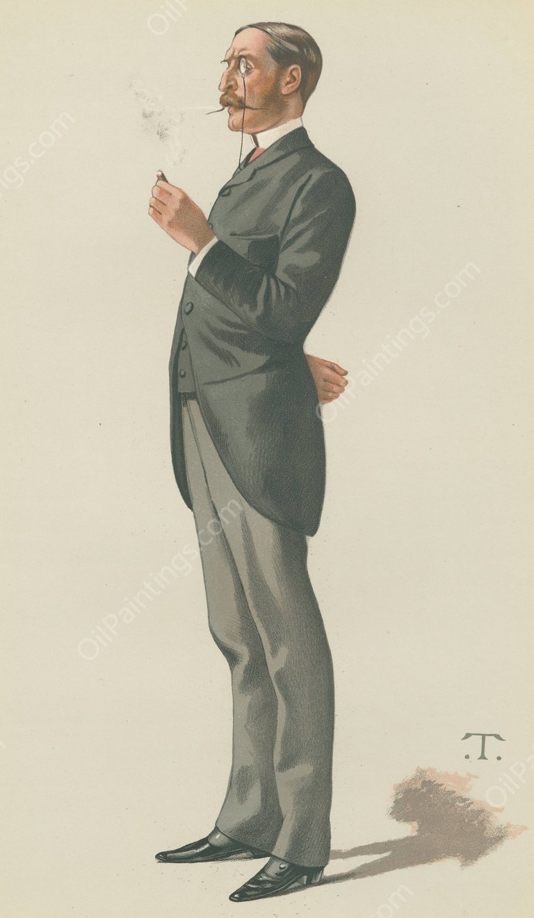 Politicians - Vanity Fair - Mr. George Errington. April 1, 1882  by Theobald Chartran - Hand-Painted Oil Painting Reproduction