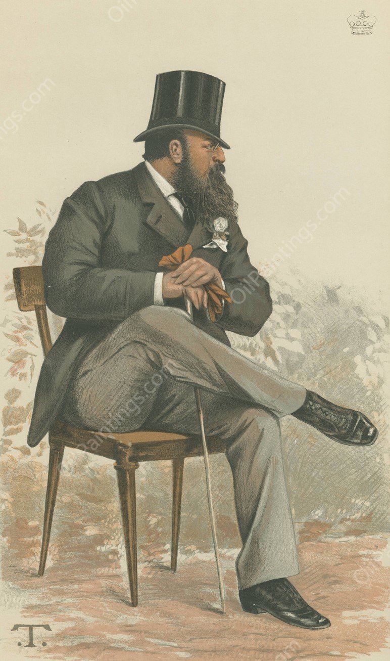 Politicians - Vanity Fair. 'Property in Suffolk'. Lord Rendlesham. 6 October 1881  by Theobald Chartran - Hand-Painted Oil Painting Reproduction