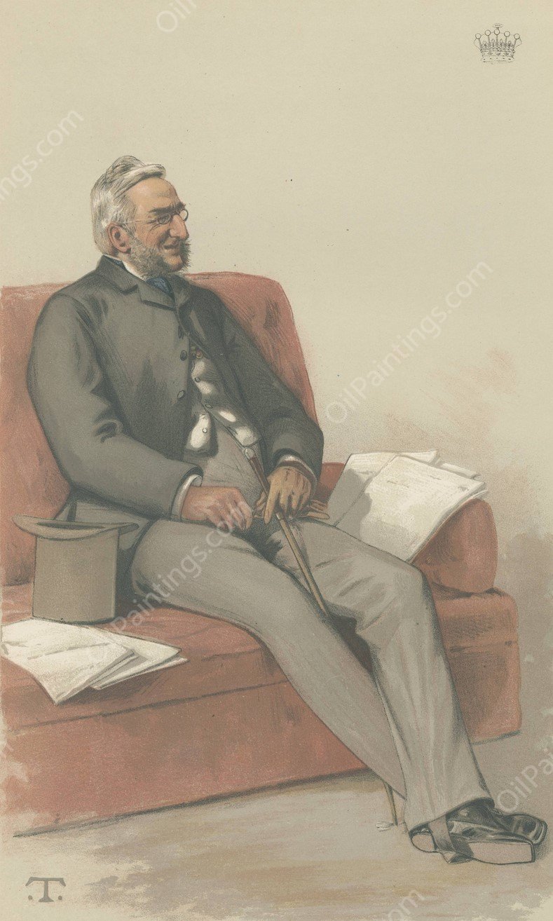 Politicians - Vanity Fair - 'Sanitas'. The Earl Fortescue. September 17, 1881  by Theobald Chartran - Hand-Painted Oil Painting Reproduction