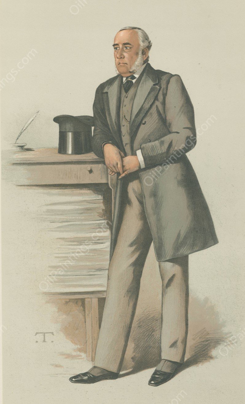 Politicians - Vanity Fair. 'the Foreign Office'. Sir Julian Pauncefote. 7 April 1883  by Theobald Chartran - Hand-Painted Oil Painting Reproduction