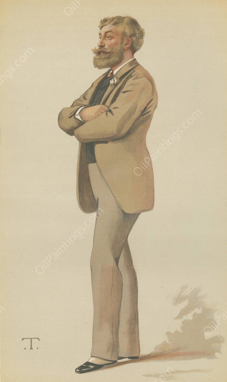 Politicians - Vanity Fair - 'the Senator'. Mr. Cyril Flower. August 19, 1882  by Theobald Chartran - Hand-Painted Oil Painting Reproduction