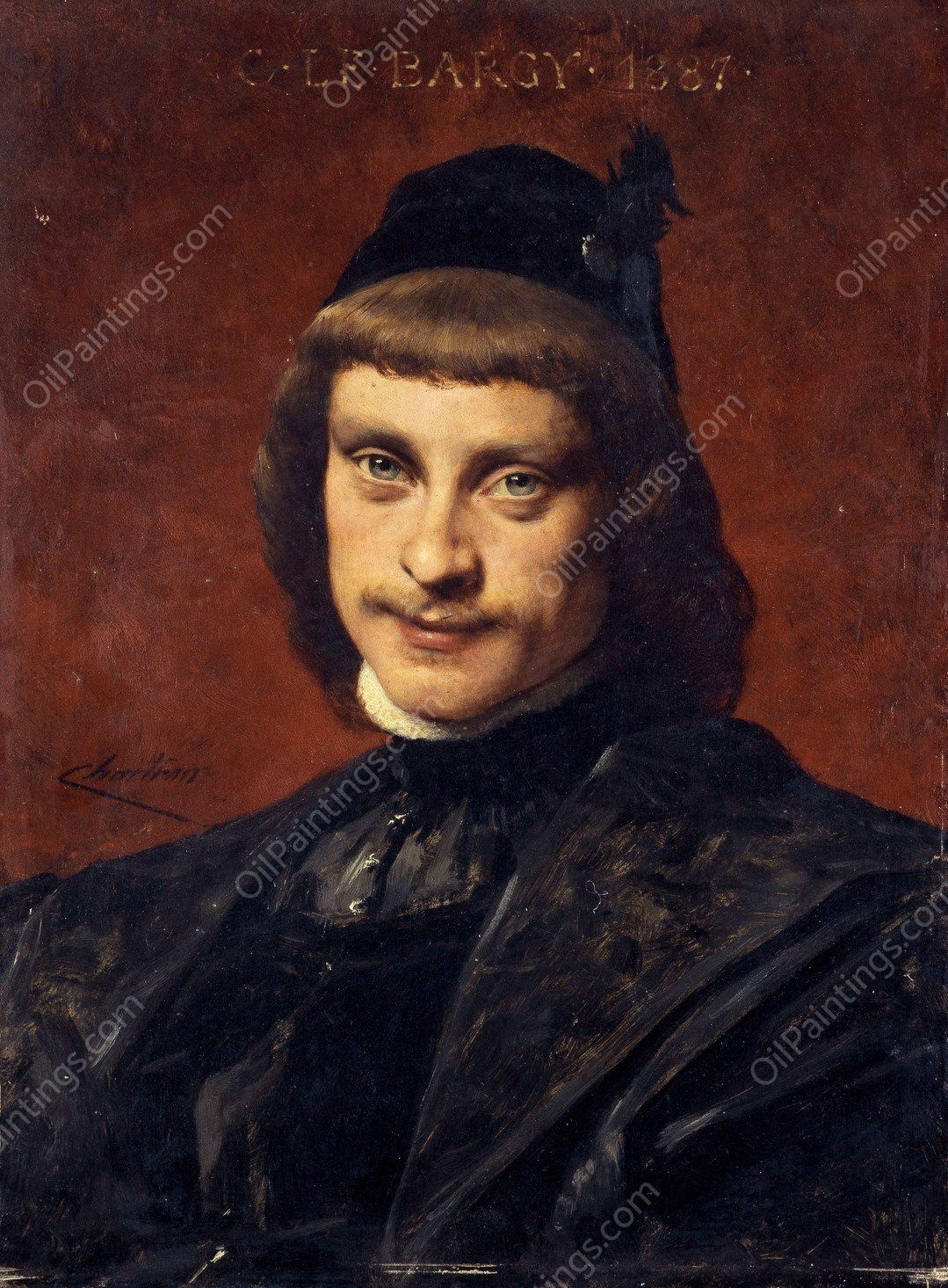 Portrait de Charles Le Bargy, societaire de la Comedie-Francaise, en costume de scene  by Theobald Chartran - Hand-Painted Oil Painting Reproduction
