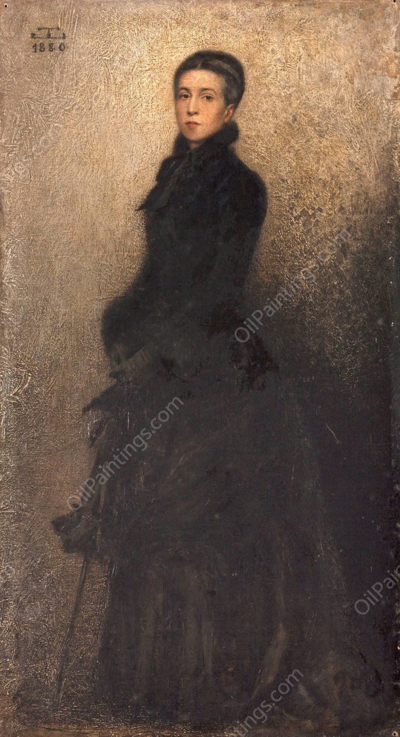 Portrait de la mere de l'artiste  by Theobald Chartran - Hand-Painted Oil Painting Reproduction