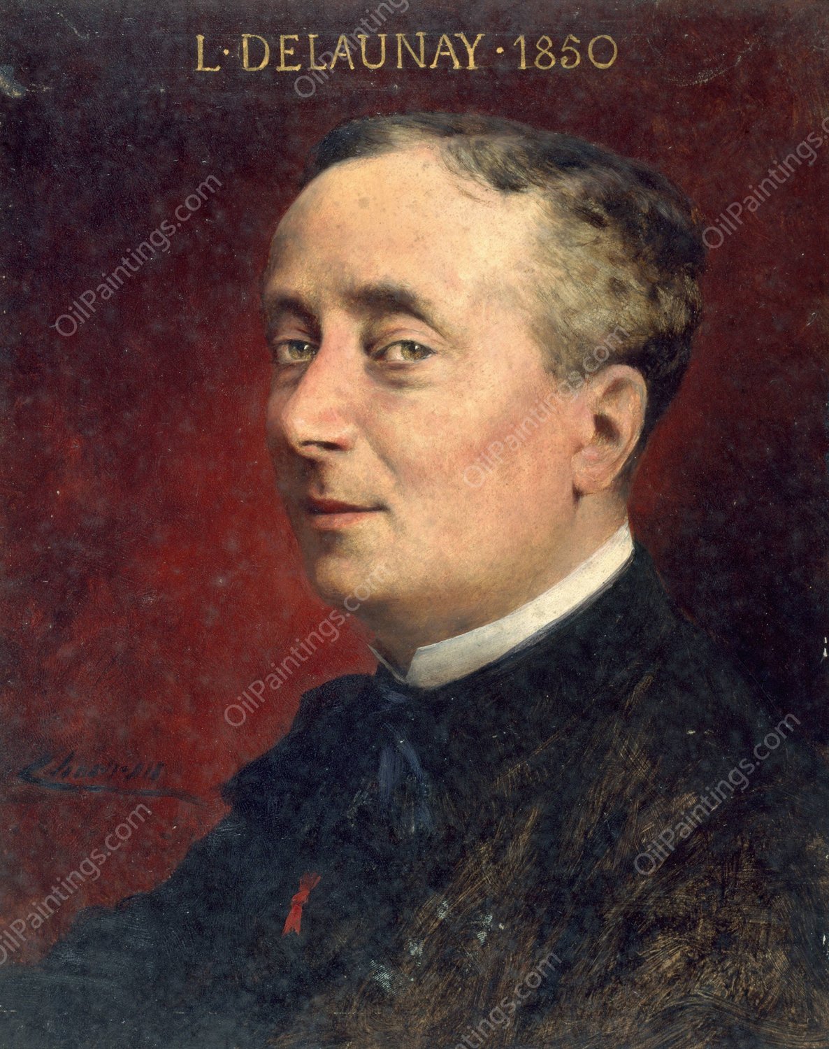 Portrait de Louis Delaunay pere  by Theobald Chartran - Hand-Painted Oil Painting Reproduction