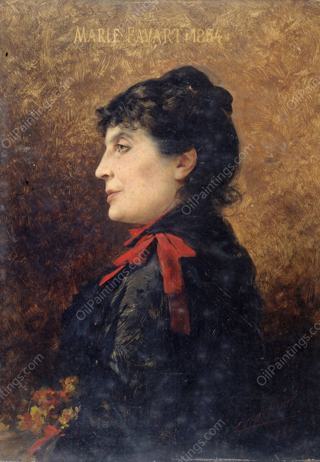 Portrait de Marie Favart  by Theobald Chartran - Hand-Painted Oil Painting Reproduction