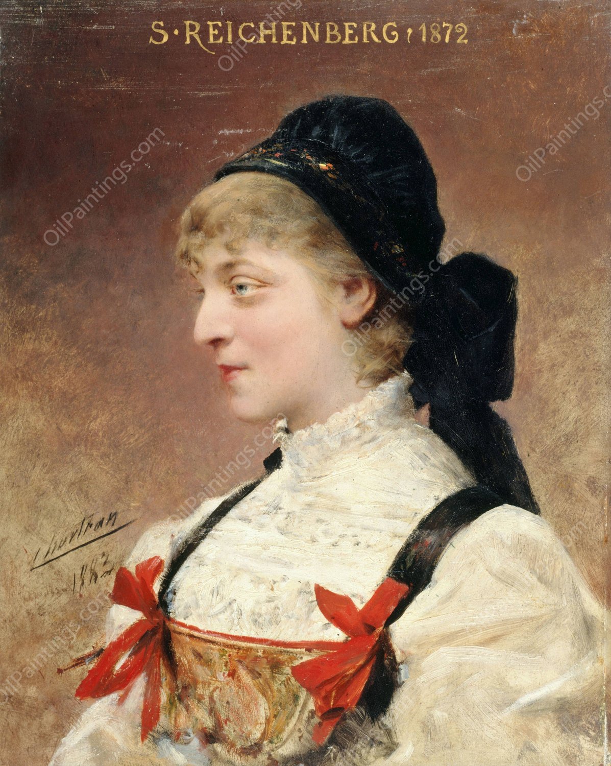 Portrait de Suzanne Reichenberg  by Theobald Chartran - Hand-Painted Oil Painting Reproduction