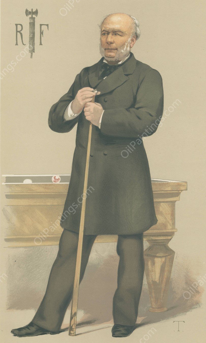 Sport, Miscellaneous Billiards; 'The French Republic', M. Jules Grevy, July 12, 1879  by Theobald Chartran - Hand-Painted Oil Painting Reproduction