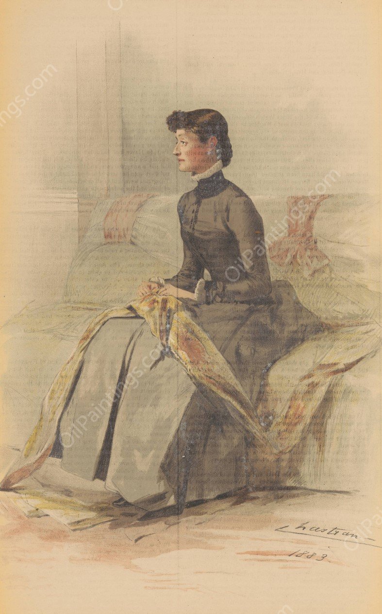 Vanity Fair; Ladies; 'The Marchioness of Waterford', September 1, 1883  by Theobald Chartran - Hand-Painted Oil Painting Reproduction