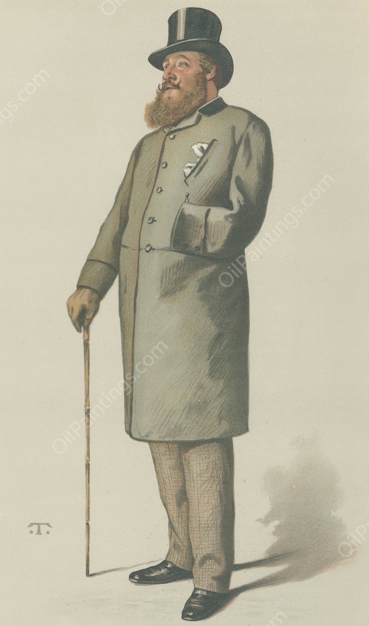 Vanity Fair; Literary; 'An Old Coldstreamer', Lieutenant General Charles Baring, April 14, 1883  by Theobald Chartran - Hand-Painted Oil Painting Reproduction
