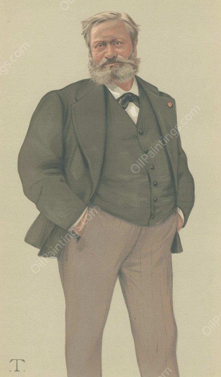 Vanity Fair; Literary; 'French Fiction', M. Edmond Francois Valentin About, November 20, 1880  by Theobald Chartran - Hand-Painted Oil Painting Reproduction