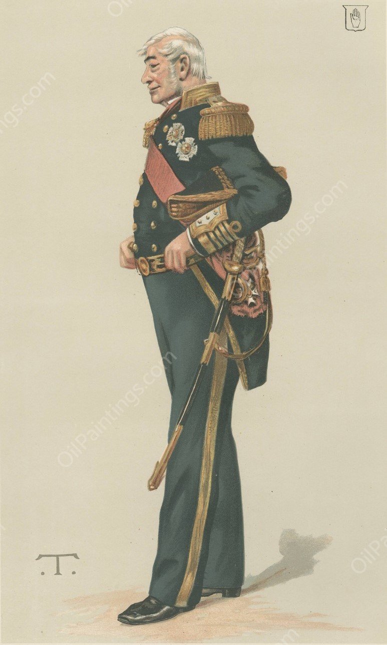 Vanity Fair; Military and Navy; 'Admiral of the Fleet', Sir Alexander Milne, July 29, 1882  by Theobald Chartran - Hand-Painted Oil Painting Reproduction