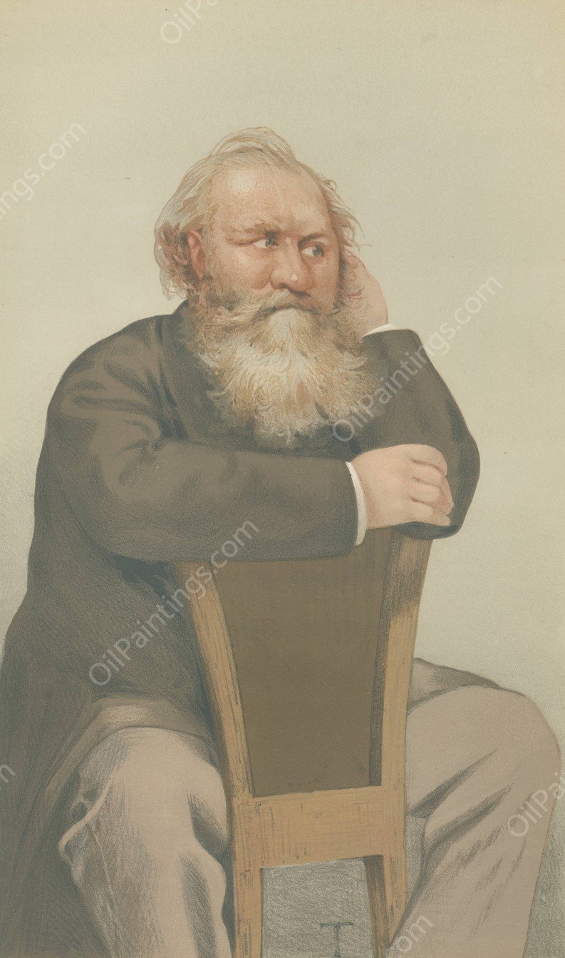 Vanity Fair; Musicians; 'Emotional Music', Francis Gounod, February 1, 1879  by Theobald Chartran - Hand-Painted Oil Painting Reproduction