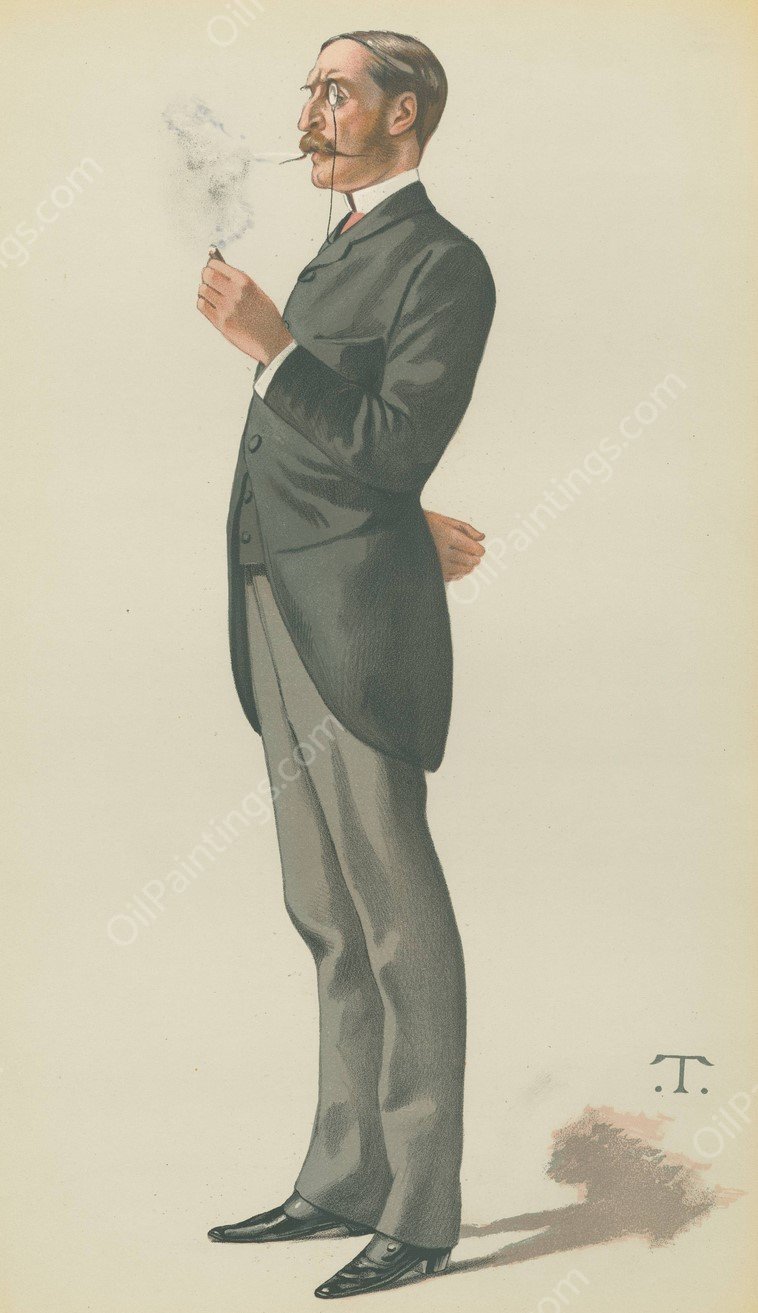 Vanity Fair; Politicians; 'The Vatican', Mr. George Errington, April 1, 1882  by Theobald Chartran - Hand-Painted Oil Painting Reproduction