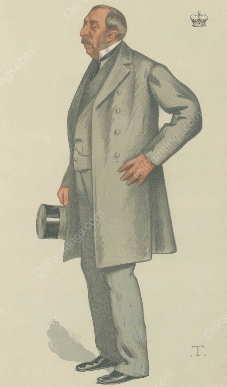 Vanity Fair Politicians; 'Three Dowagers', The Marquis of Ailesbury, October 9, 1880  by Theobald Chartran - Hand-Painted Oil Painting Reproduction