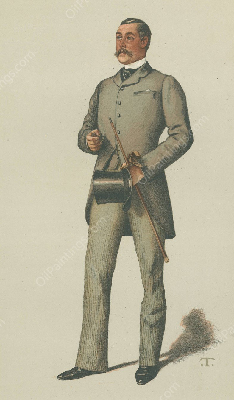 Vanity Fair; Yachting Devotees; 'Ralph', Lieutenant-Colonel Ralph Vivian, April 21, 1883  by Theobald Chartran - Hand-Painted Oil Painting Reproduction