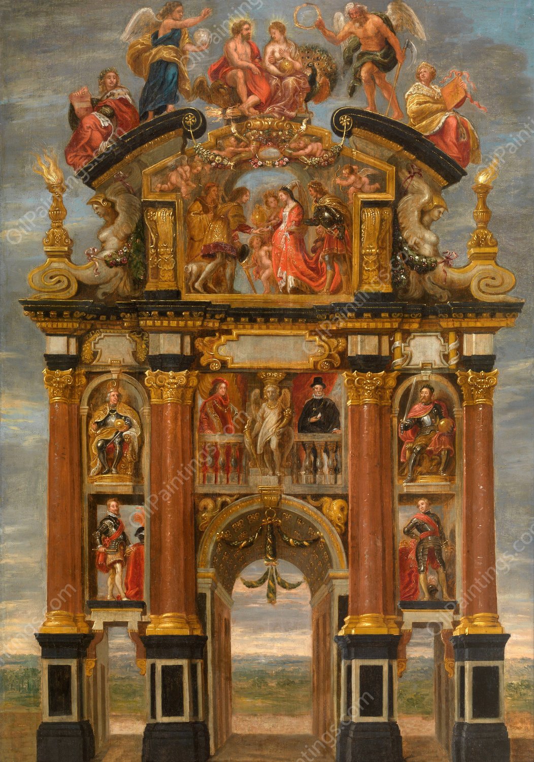 Triumphal Arch of Philip IV of Spain by Theodoor Van Thulden - Hand-Painted Oil Painting Reproduction
