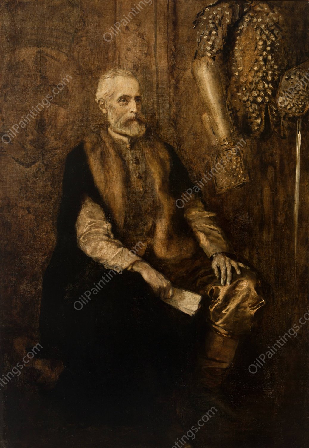 Portrait of Prince Wladyslaw Czartoryski  by Teodor Axentowicz - Hand-Painted Oil Painting Reproduction