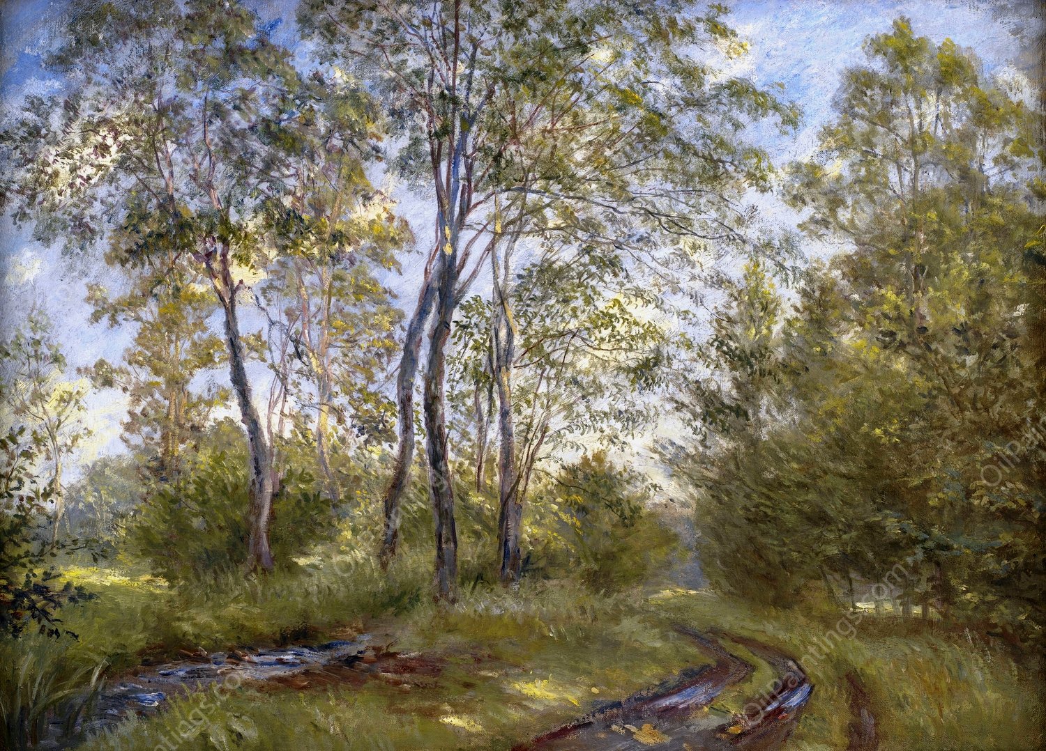 A River near Meilgard Manor, Jutland  by Theodor Philipsen - Hand-Painted Oil Painting Reproduction