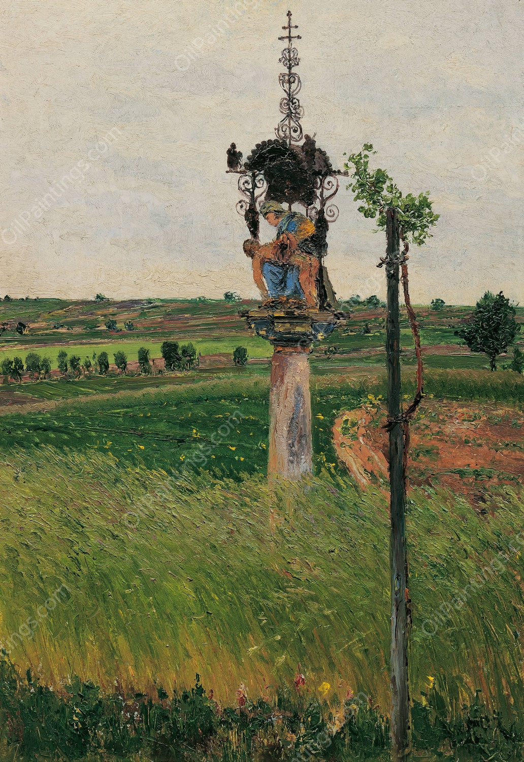 Bildstockl, Lundenburg  by Theodor Von Hormann - Hand-Painted Oil Painting Reproduction