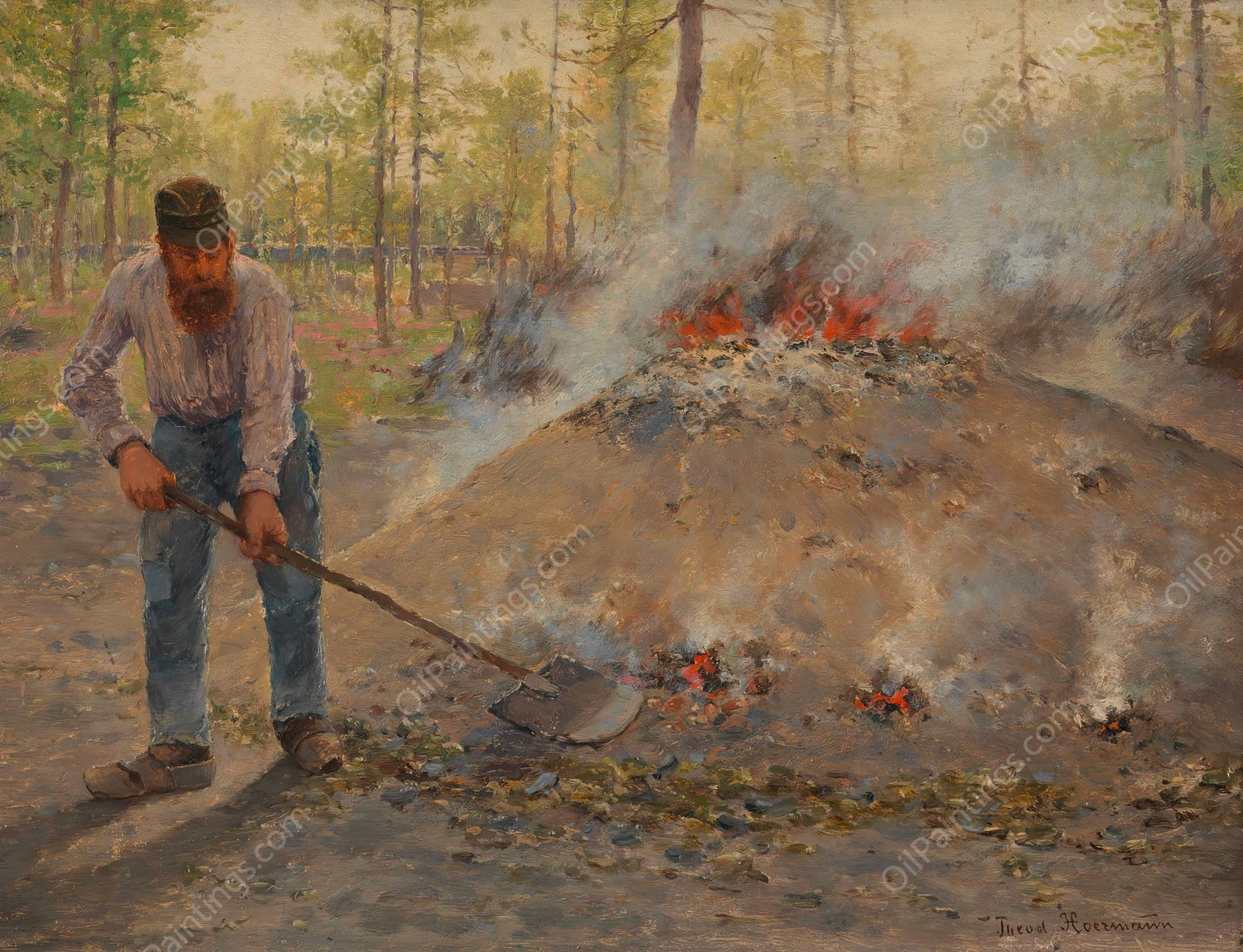 Im Wald von Fontainebleau  by Theodor Von Hormann - Hand-Painted Oil Painting Reproduction