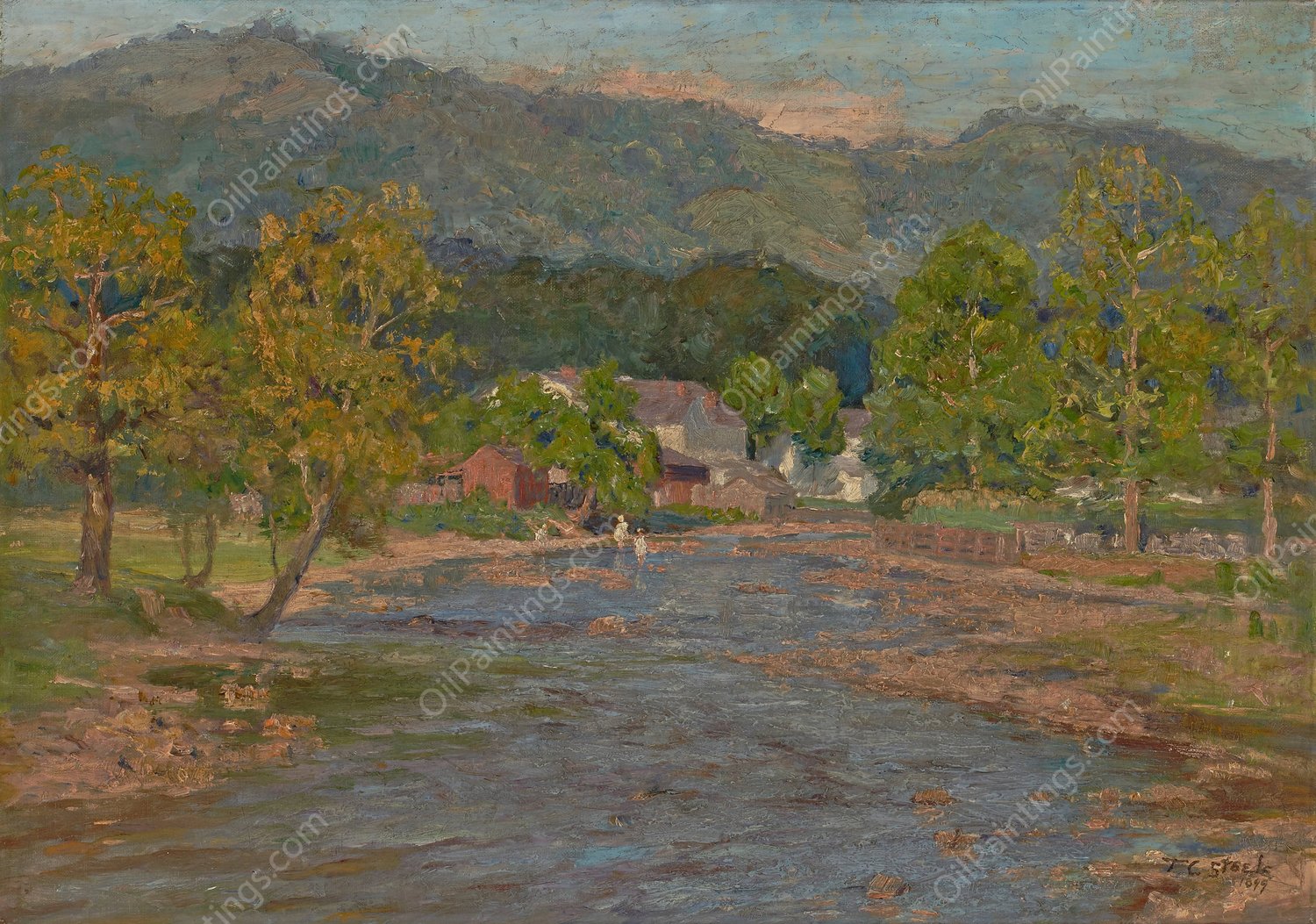 Landscape  by Theodore Clement Steele - Hand-Painted Oil Painting Reproduction