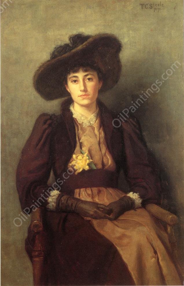 Portrait of Daisy by Theodore Clement Steele - Hand-Painted Oil Painting Reproduction