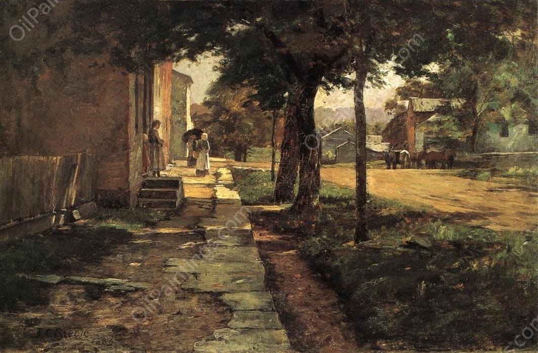Street in Vernon by Theodore Clement Steele - Hand-Painted Oil Painting Reproduction