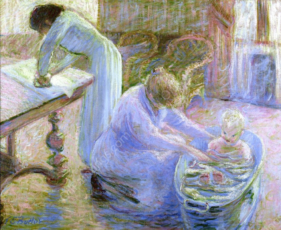 Le Bain, Maison Baptiste, Giverny, France by Theodore Earl Butler - Hand-Painted Oil Painting Reproduction