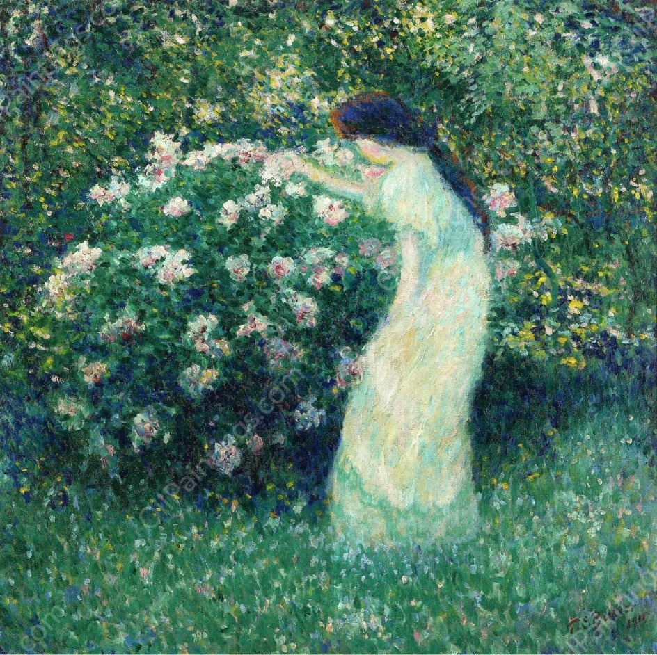 Lili Butler in Claude Monet's Garden by Theodore Earl Butler - Hand-Painted Oil Painting Reproduction