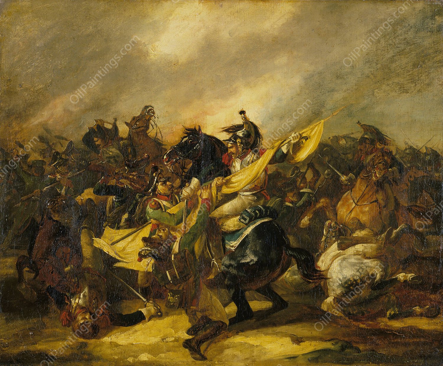 A Charge of Cuirassiers  by Theodore Gericault - Hand-Painted Oil Painting Reproduction