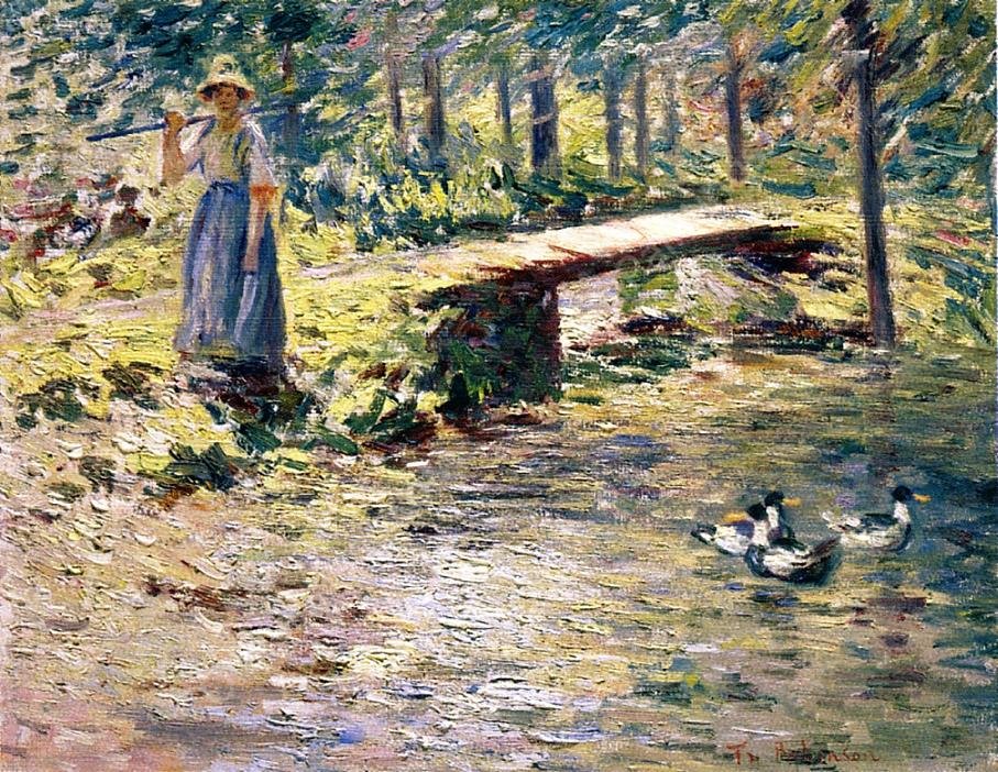 By the Brook by Theodore Robinson - Hand-Painted Oil Painting Reproduction