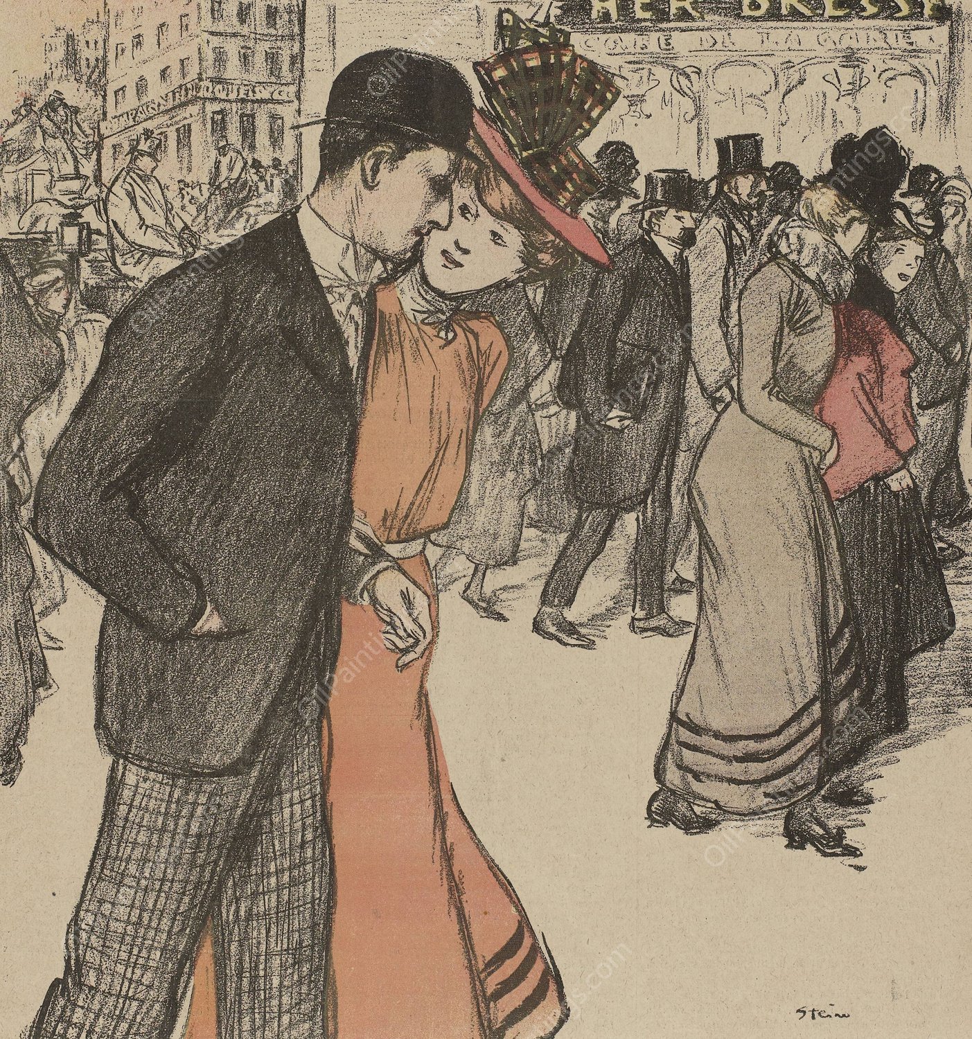 La Becquee, par G. Delaquys  by Theophile Alexandre Steinlen - Hand-Painted Oil Painting Reproduction