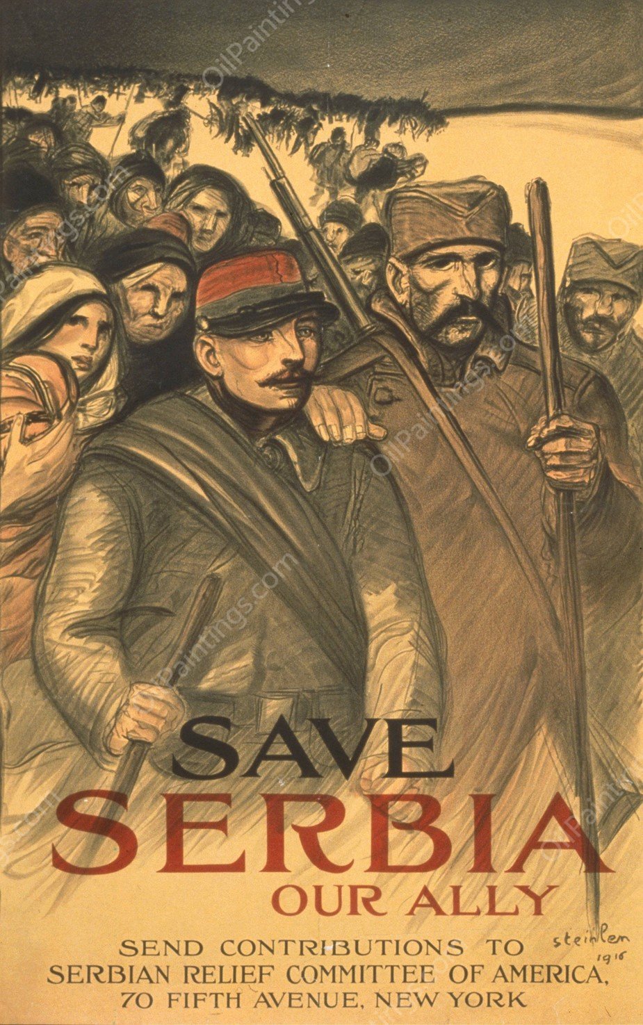 Save Serbia our ally  by Theophile Alexandre Steinlen - Hand-Painted Oil Painting Reproduction