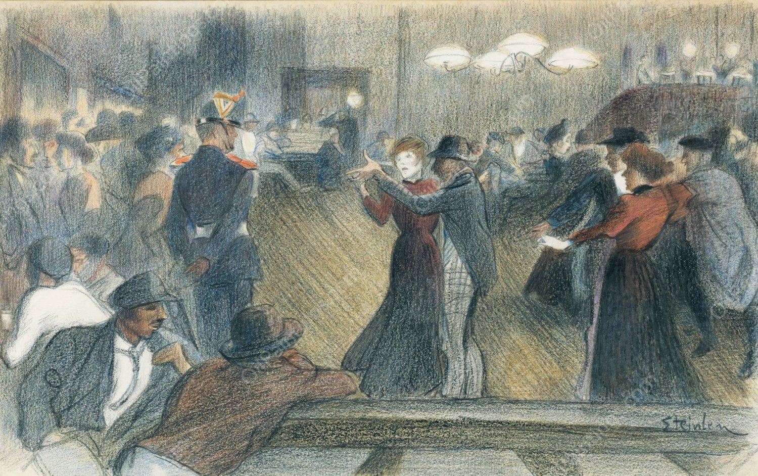 The Dance by Theophile Alexandre Steinlen - Hand-Painted Oil Painting Reproduction