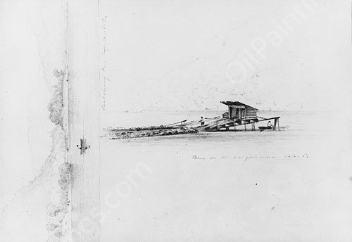 Shickshinny, Pennsylvania Susquehanna at Shickshinny; Weir on the Susquehanna by Thomas Addison Richards - Hand-Painted Oil Painting Reproduction