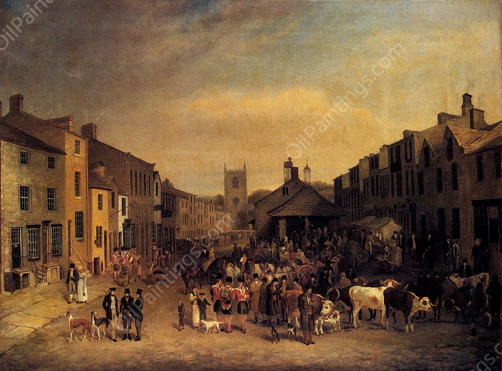 The Skipton Fair of 1830 by Thomas Burras - Hand-Painted Oil Painting Reproduction