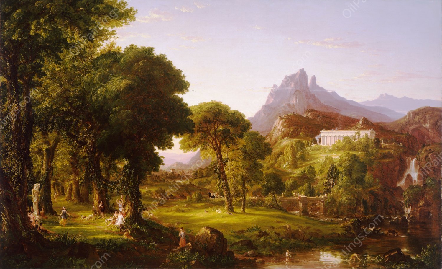 Dream of Arcadia by Thomas Cole - Hand-Painted Oil Painting Reproduction