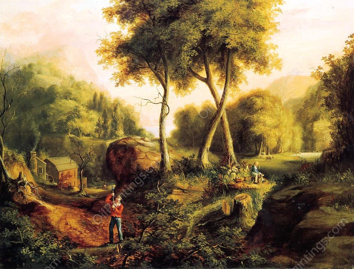Landscape by Thomas Cole - Hand-Painted Oil Painting Reproduction