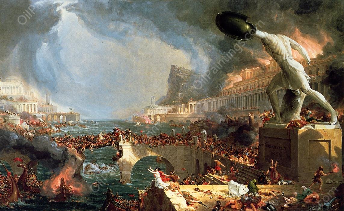 The Course of Empire: Destruction by Thomas Cole - Hand-Painted Oil Painting Reproduction