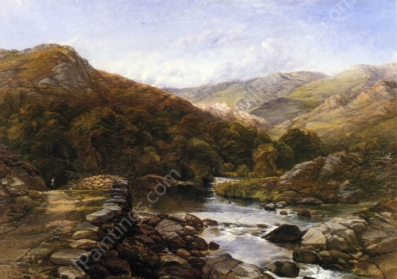 Over the Hills and Far Away by Thomas Creswick - Hand-Painted Oil Painting Reproduction