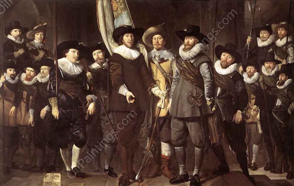 The Militia Company of Captain Allaert Cloeck by Thomas De Keyser - Hand-Painted Oil Painting Reproduction