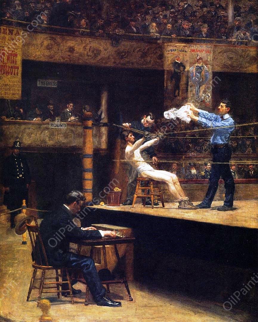 Between Rounds by Thomas Eakins - Hand-Painted Oil Painting Reproduction