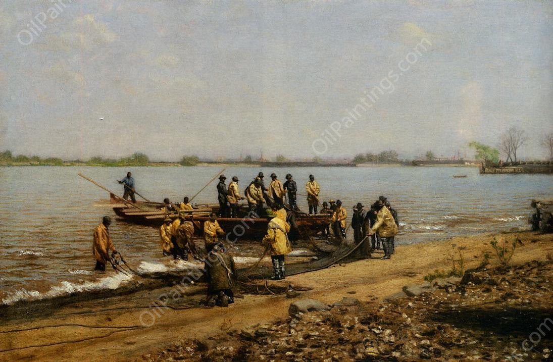 Shad Fishing at Gloucester on the Delaware River by Thomas Eakins - Hand-Painted Oil Painting Reproduction