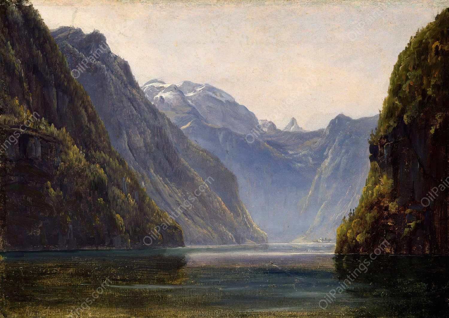 From Konigssee  by Thomas Fearnley - Hand-Painted Oil Painting Reproduction