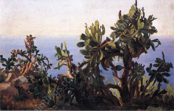 Study of a Prickly Pear by Thomas Fearnley - Hand-Painted Oil Painting Reproduction